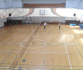 Second floor, views of indoor sports area