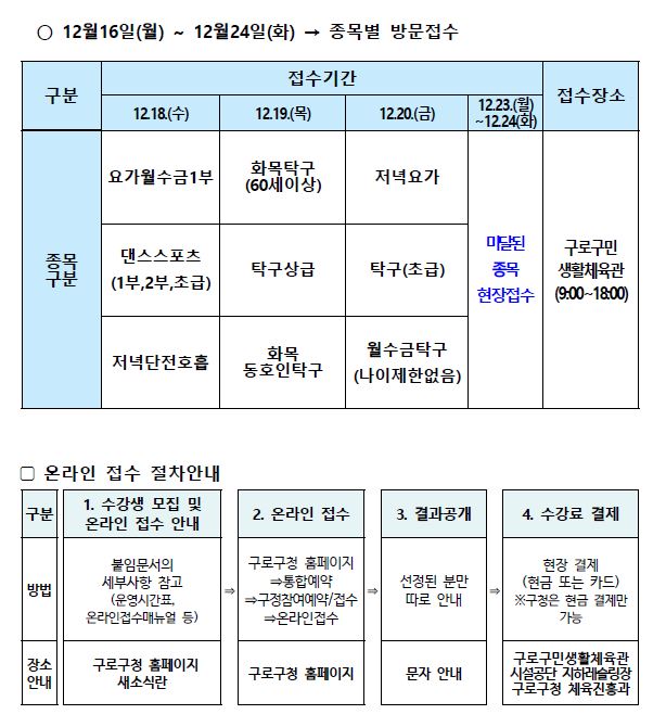 구민생활체육관 방문접수 캡쳐