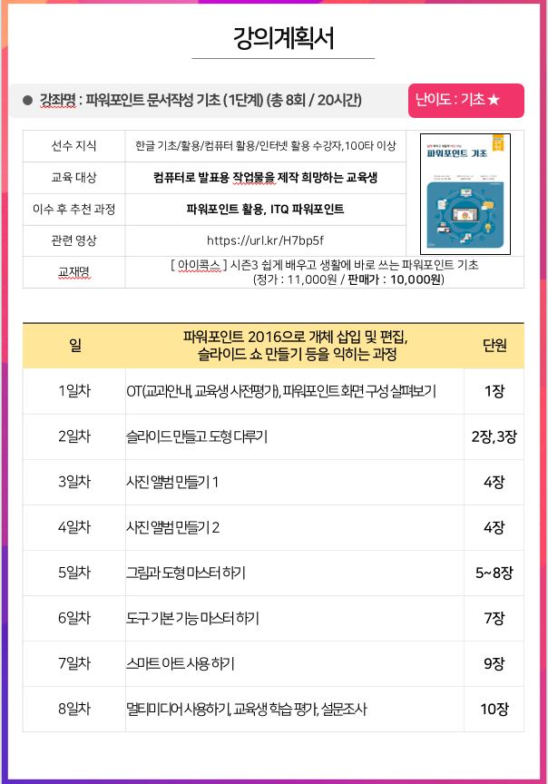 파워포인트 문서작성 기초(1단계)