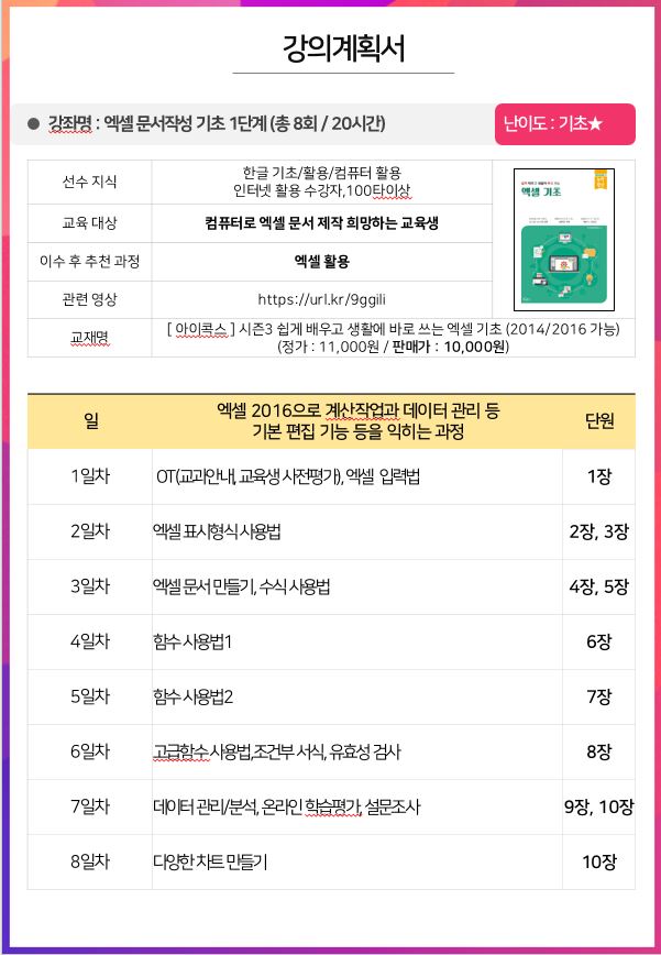 엑셀 문서작성 기초 (1단계)